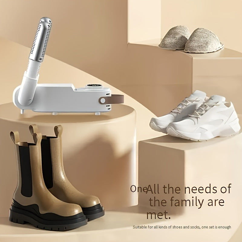 Fast Drying Deodorizing Boot Dryer, Work Boot Dryer, Boot Warmer, Electric Shoe Dryer, Portable Quiet Boot Dryer with Smart Timer, Auto Off Timer, Folding Design and Smart Panel for Work Boot Gloves Hats Socks Ski Boots (Euro