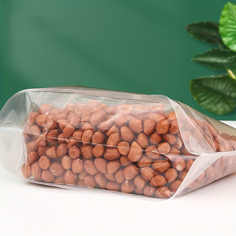 10pcs Reusable Transparent Food Storage Bags - Airtight Seal, Output Mouth, Moisture-Proof, Durable, Easy-to-Use - Perfect for Kitchen Organization, Rice, Flour, Nuts, Grain, Miscellaneous Storage, and More