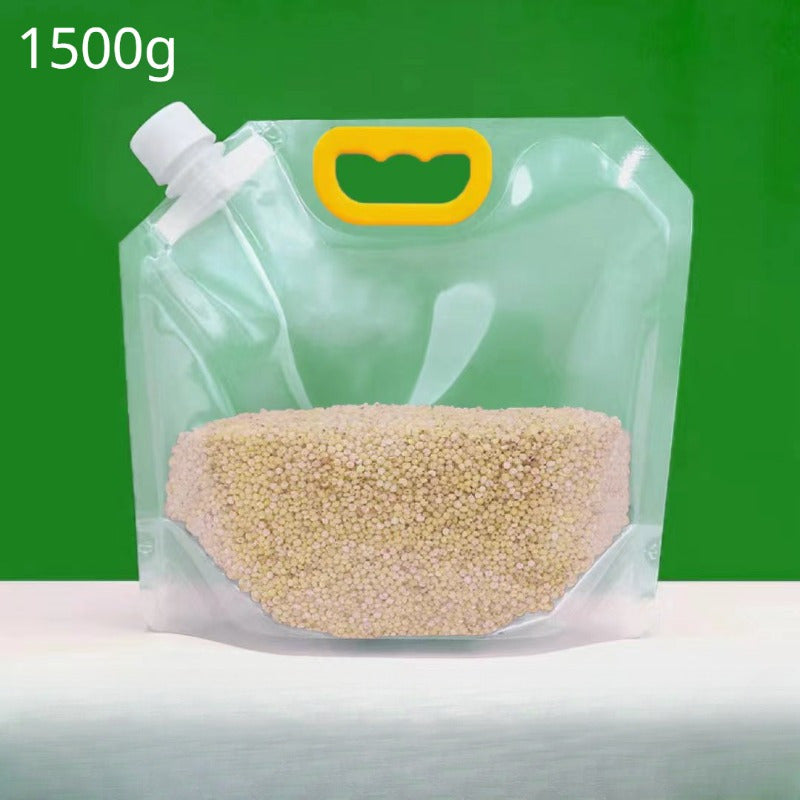 10pcs Reusable Transparent Food Storage Bags - Airtight Seal, Output Mouth, Moisture-Proof, Durable, Easy-to-Use - Perfect for Kitchen Organization, Rice, Flour, Nuts, Grain, Miscellaneous Storage, and More