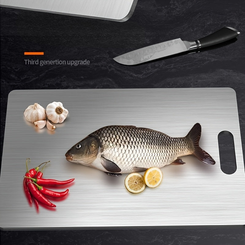 1pc High-Quality Stainless Steel Kitchen Cutting Board - Double-Sided, Non-Slip, Easy to Clean, Ideal for Vegetables, Fruits, and Meats, Kitchen Essentials|Modern Kitchen Accessory|Durable Cutting Surface, Cutting Boards for