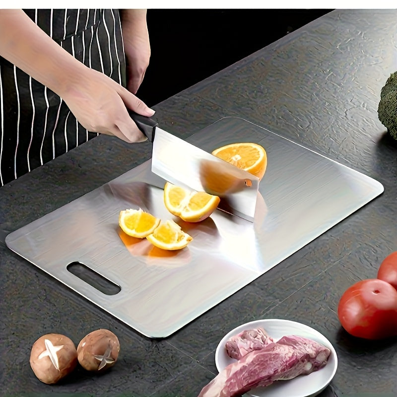 1pc High-Quality Stainless Steel Kitchen Cutting Board - Double-Sided, Non-Slip, Easy to Clean, Ideal for Vegetables, Fruits, and Meats, Kitchen Essentials|Modern Kitchen Accessory|Durable Cutting Surface, Cutting Boards for