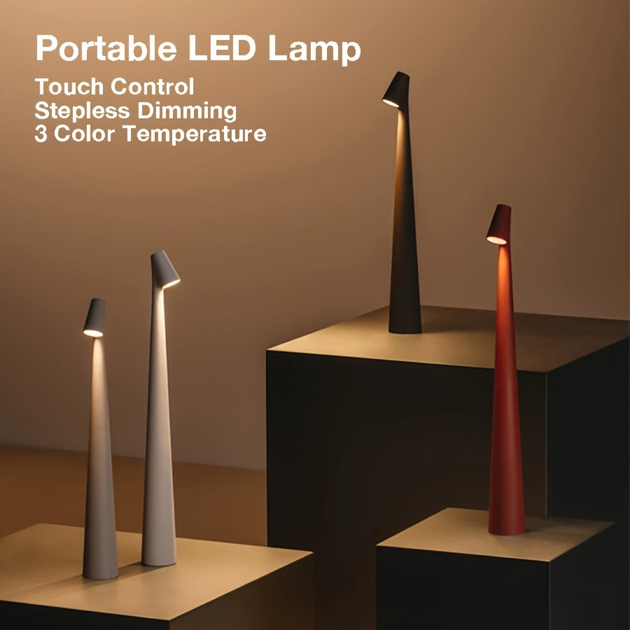 Portable LED Table Lamp, Touch Control LED Table Lamp, Modern Design Table Lamp, Rechargeable LED Table Lamp for Home Decoration.
