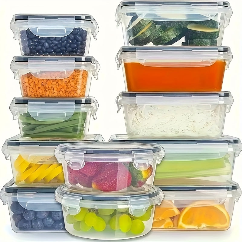 12/24pcs BPA-Free Meal Prep Containers with Airtight Lids - Leak-Proof, Microwave & Dishwasher Safe Stackable Square Food Storage Containers for Snacks, Fruits, Vegetables - Ideal for Office, School, Picnics, Road Trips, Meal