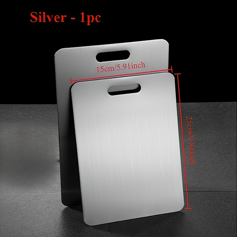 1pc High-Quality Stainless Steel Kitchen Cutting Board - Double-Sided, Non-Slip, Easy to Clean, Ideal for Vegetables, Fruits, and Meats, Kitchen Essentials|Modern Kitchen Accessory|Durable Cutting Surface, Cutting Boards for
