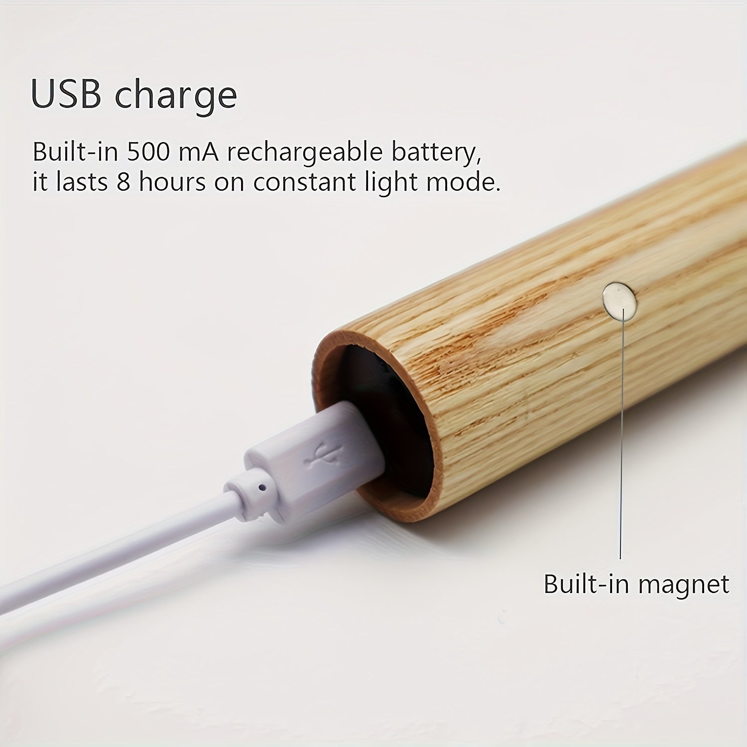 1pc/2pcs Traditional Wooden Magnetic Wall Sconce, USB Rechargeable LED Motion Sensor Night Light, Semi Flush Mount Detachable Fixture for Bedroom, Closet, Hallway, Stairway, Cabinet - Plastic Shade, Dry Location Compatible, 3