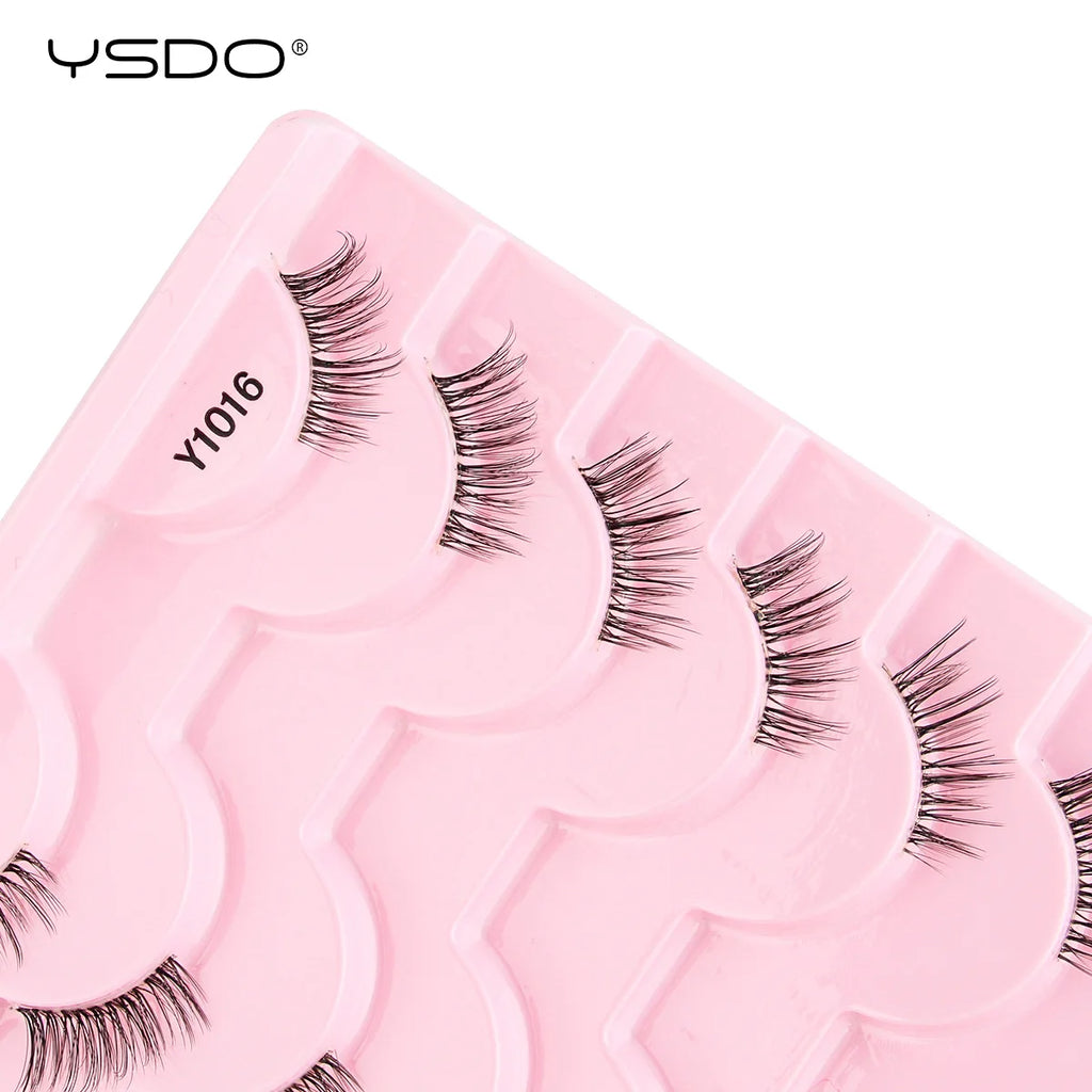 YSDO Fox Eye lashes 3/10 Pairs Lashes 3D Mink Natural Lashes Soft Cat Eye Lashes Extension Fluffy Lashes Makeup Half Eyelashes