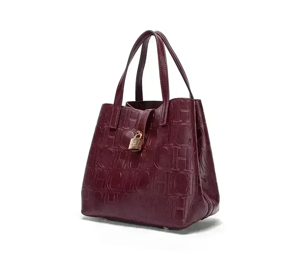 Embossed Ladies Crossbody Bag Letter Printing Design Ladies Handbag Large Capacity Tote Bag Elegant Temperament Ladies Should