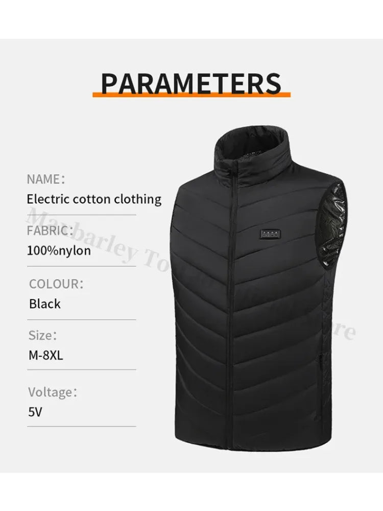 21 Areas Heating Jacket Men Winter USB Electric Heated Coat Functional Self Heating Clothes Outdoor Snow Ski Thick Padded Jacket