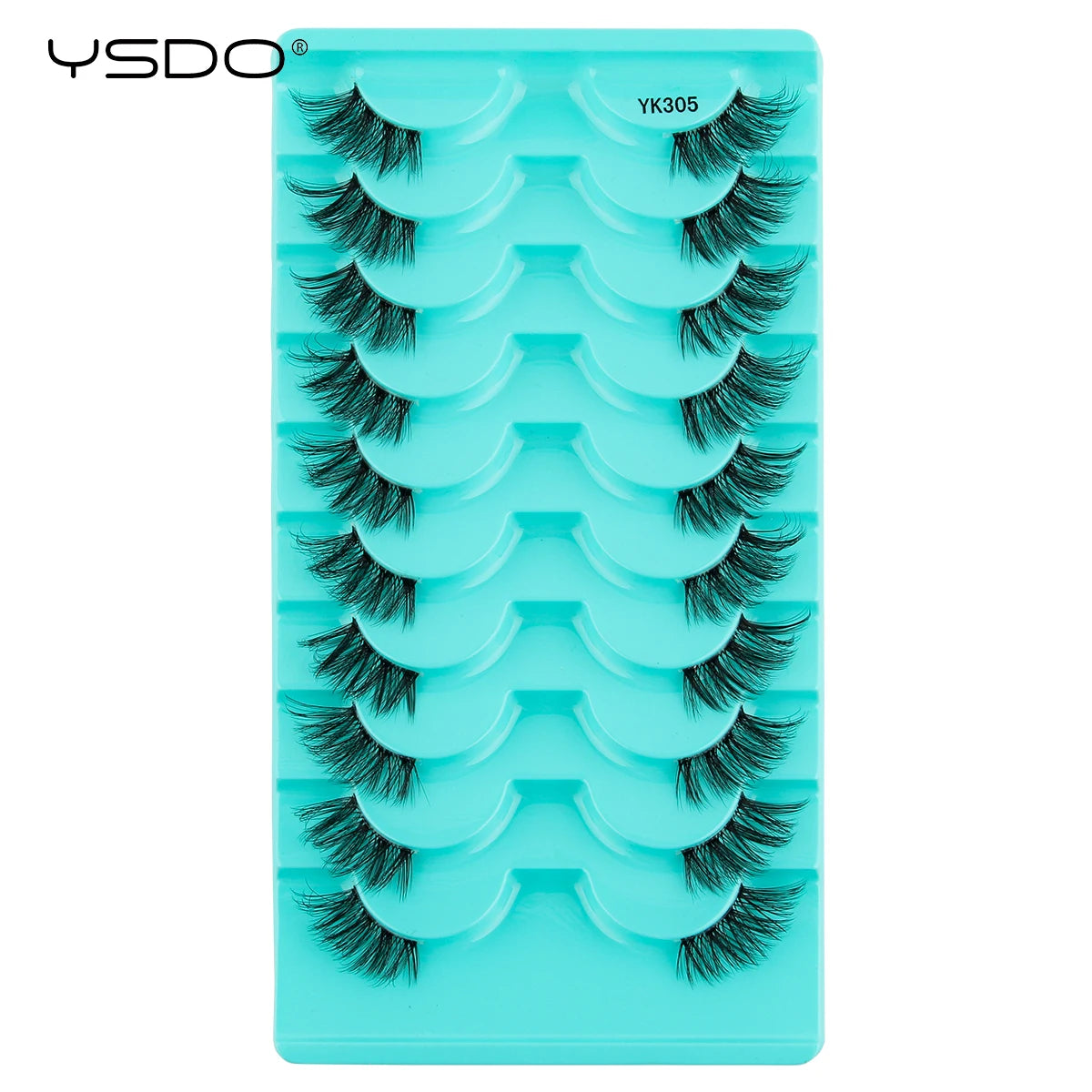 YSDO Fox Eye lashes 3/10 Pairs Lashes 3D Mink Natural Lashes Soft Cat Eye Lashes Extension Fluffy Lashes Makeup Half Eyelashes