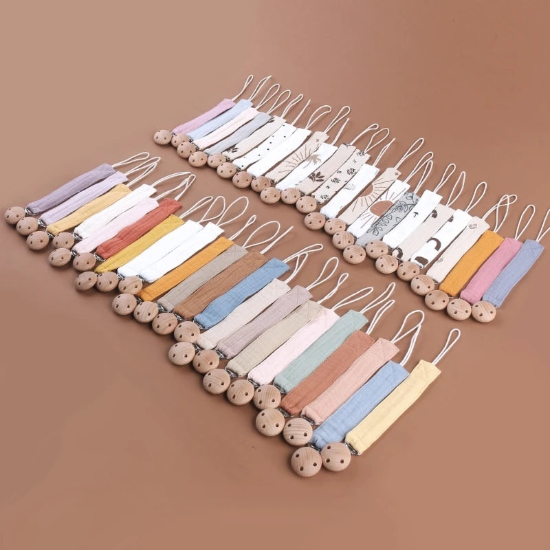 N80C Cotton Cloth Pacifier Clip Baby Teether Toy Hanging Rope Chain Soother Newborn Essential Nursing Product