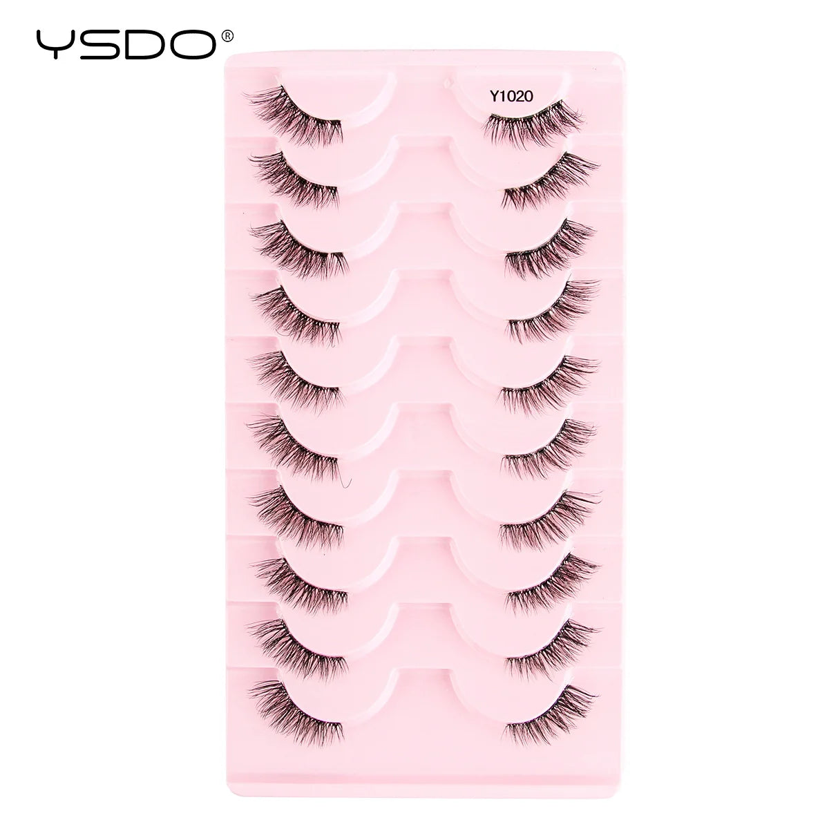 YSDO Fox Eye lashes 3/10 Pairs Lashes 3D Mink Natural Lashes Soft Cat Eye Lashes Extension Fluffy Lashes Makeup Half Eyelashes