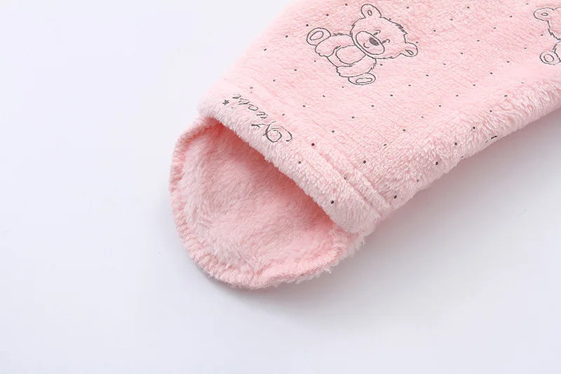 AYNIGIELL 0-12M Cartoon Newborn Bodysuit Warm RompersSoft Newborn Baby Clothes Flannel Autumn Winter Baby Boys Girls Jumpsuit
