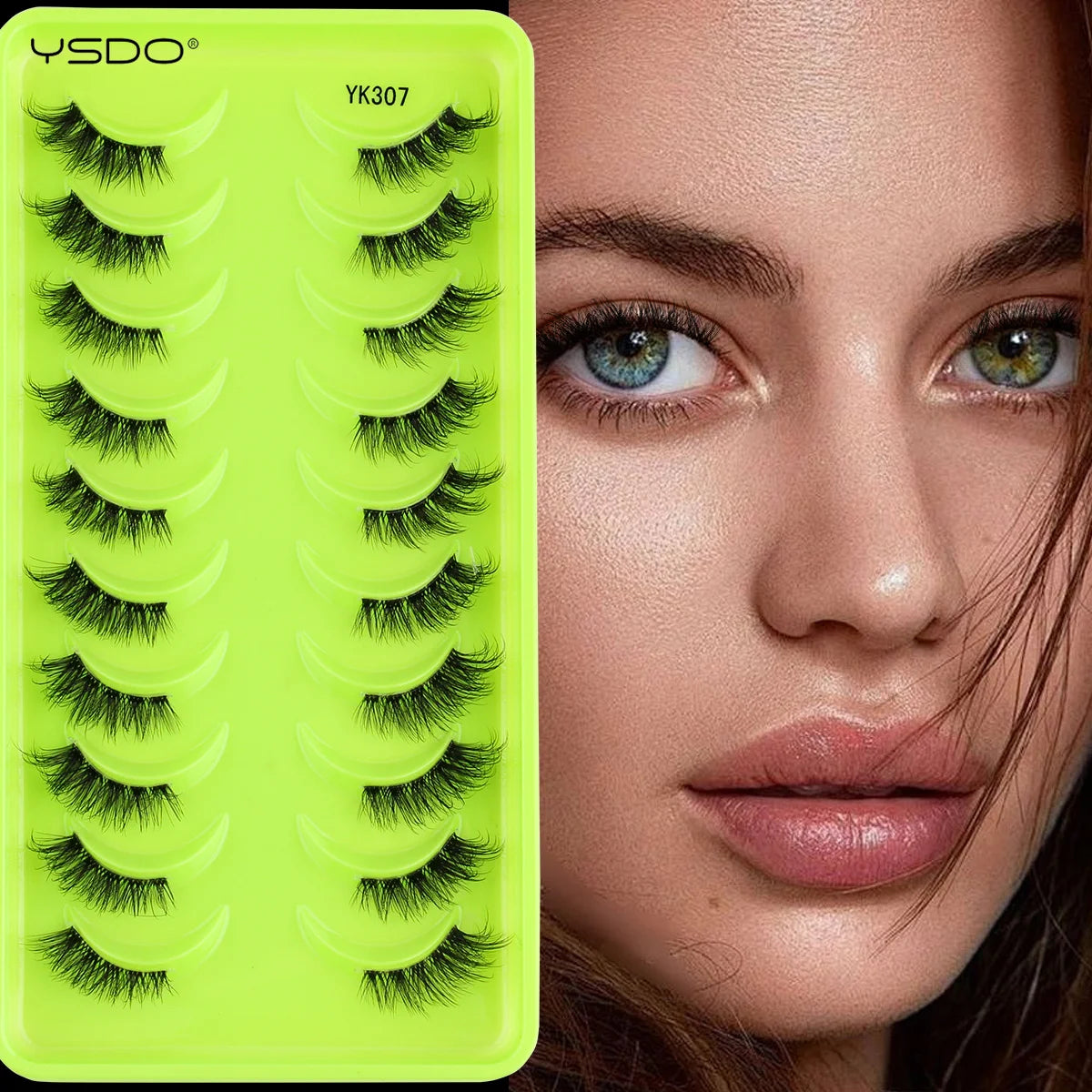 YSDO Fox Eye lashes 3/10 Pairs Lashes 3D Mink Natural Lashes Soft Cat Eye Lashes Extension Fluffy Lashes Makeup Half Eyelashes