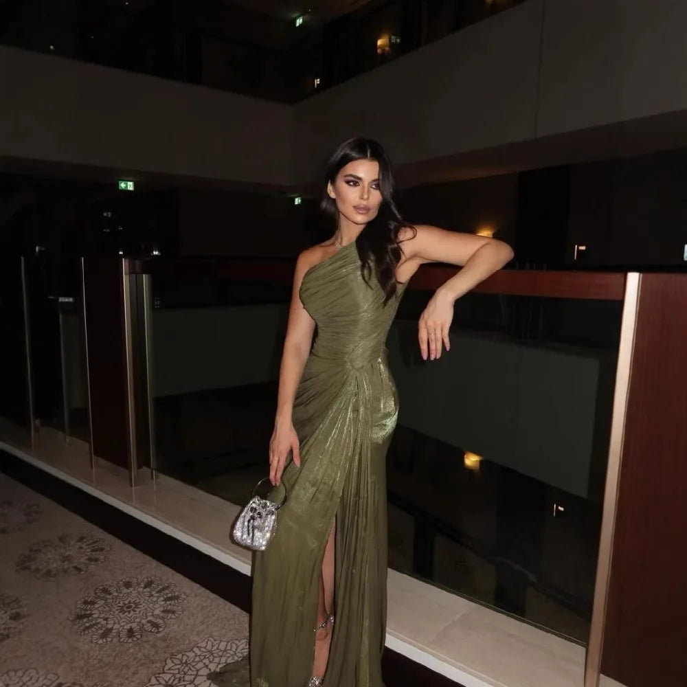 2025 Spring Summer New Fashion Pleated Dress for Women Chic Elegant Off Shoulder Sleeveless High Waist Evening Long Dresses