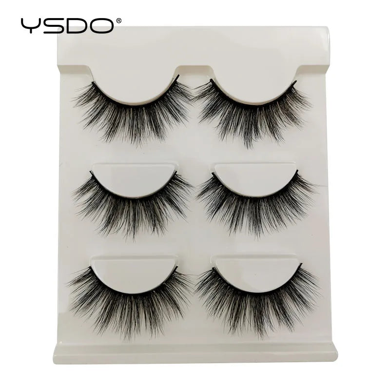YSDO Fox Eye lashes 3/10 Pairs Lashes 3D Mink Natural Lashes Soft Cat Eye Lashes Extension Fluffy Lashes Makeup Half Eyelashes