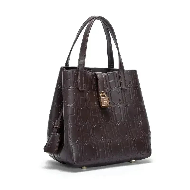 Embossed Ladies Crossbody Bag Letter Printing Design Ladies Handbag Large Capacity Tote Bag Elegant Temperament Ladies Should