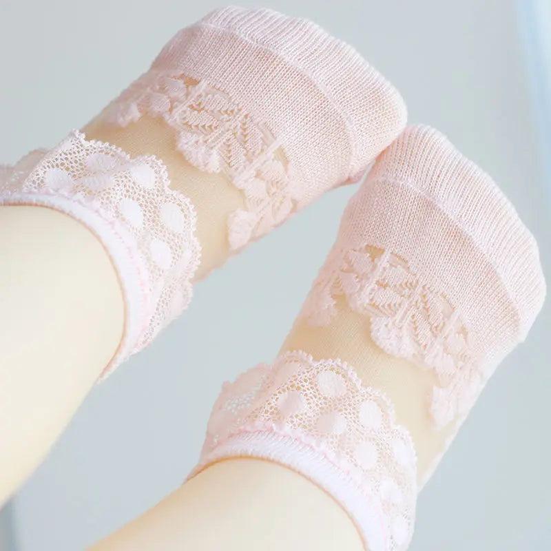 Baby Girls Kids Socks Summer Lace Ruffle Princess Children Ankle Short Breathable Cotton Toddler Dance Thin Sock