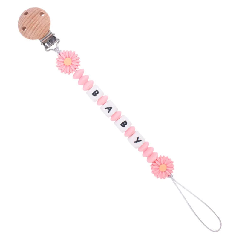 New Custom Pacifier Clips Nipple Dummy Holder Chain Holder Newborn Soother Chains Infant Feeding Soother Teething Toy Chew Gifts