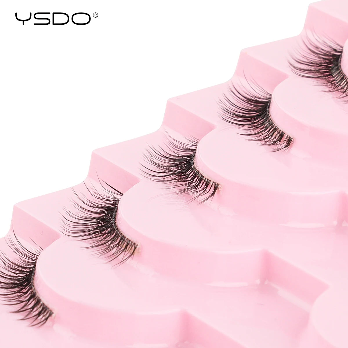 YSDO Fox Eye lashes 3/10 Pairs Lashes 3D Mink Natural Lashes Soft Cat Eye Lashes Extension Fluffy Lashes Makeup Half Eyelashes