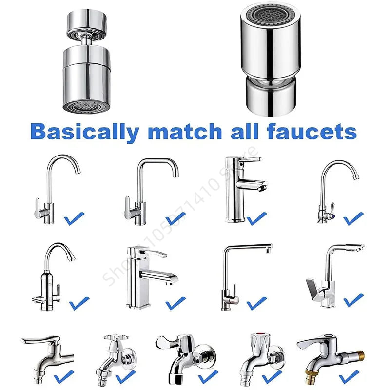 New Dual Function Anti-splash Bubbler Kitchen Faucet Aerator 360° Swivel Tap Water Diffuser Bathroom Water Filter Nozzle Mixer