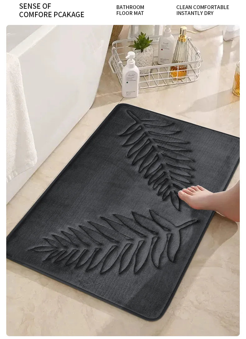 3PCS Set Bath Mats Nonslip Soft Quick Dry Bathroom Soft Rugs Water Absorption Dry Fast Bath Mat Machine Washable For Home Floor