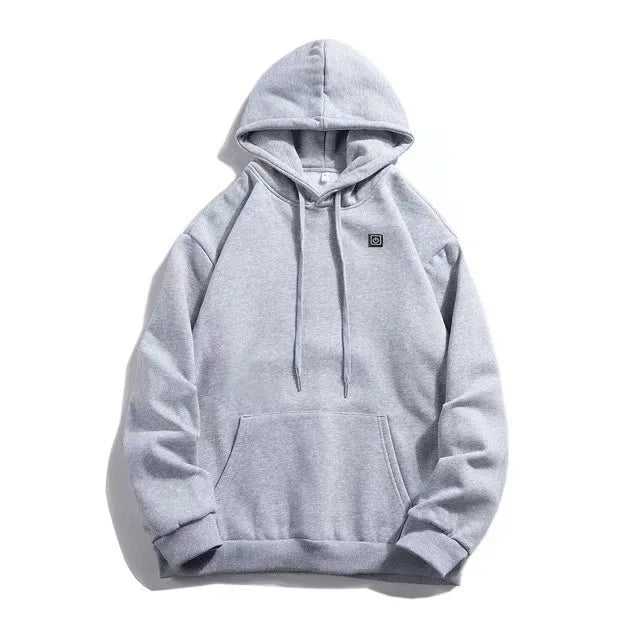 New Intelligent USB Heating Hoodie for Men Women Winter 5 Areas Coral Fleece Hooded Heated Clothes Outdoor Thermal Sportswear