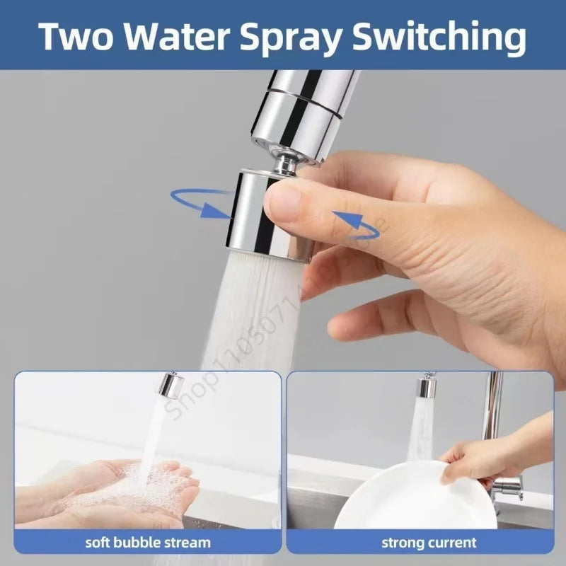 New Dual Function Anti-splash Bubbler Kitchen Faucet Aerator 360° Swivel Tap Water Diffuser Bathroom Water Filter Nozzle Mixer