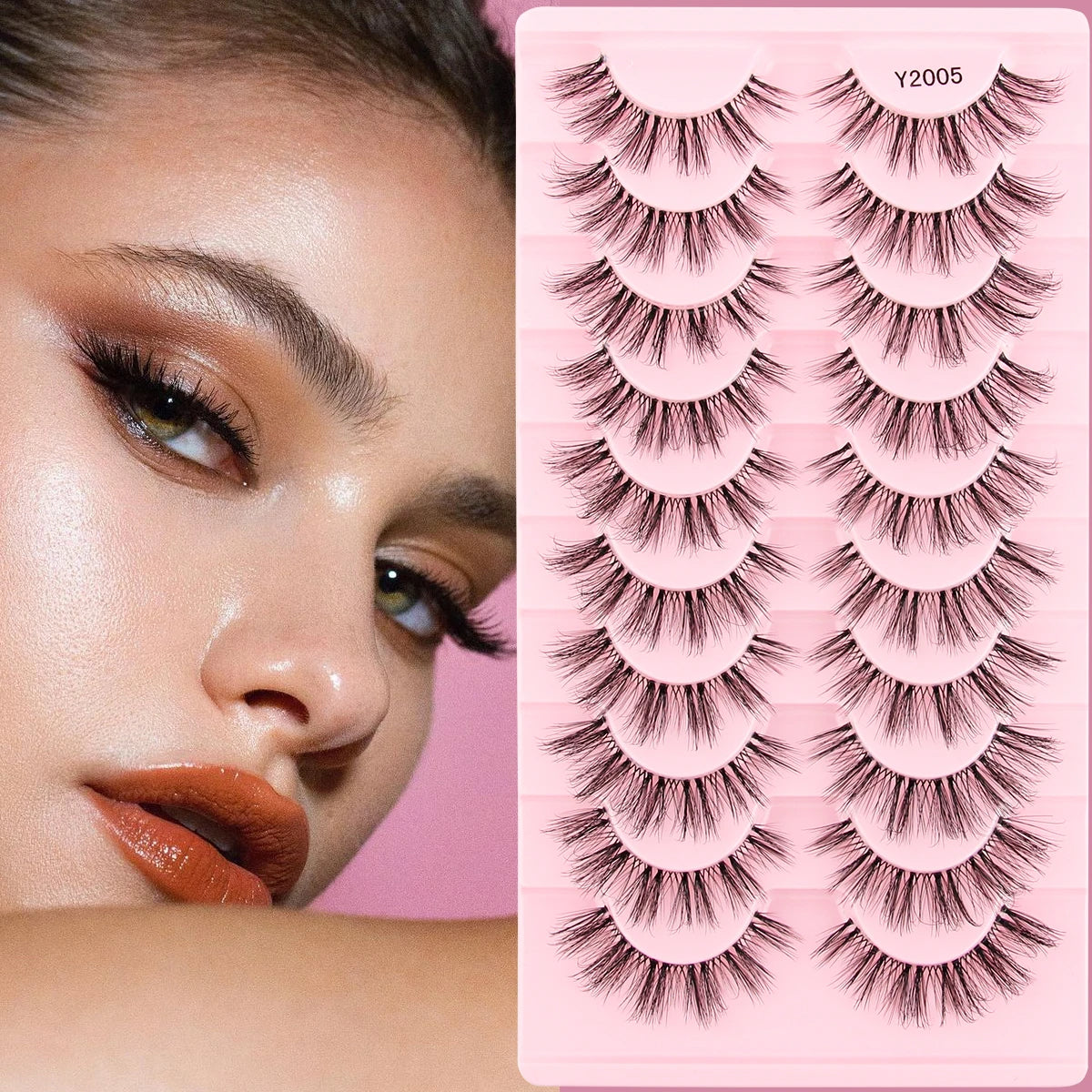 YSDO Fox Eye lashes 3/10 Pairs Lashes 3D Mink Natural Lashes Soft Cat Eye Lashes Extension Fluffy Lashes Makeup Half Eyelashes