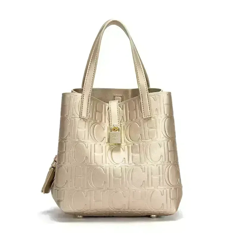 Embossed Ladies Crossbody Bag Letter Printing Design Ladies Handbag Large Capacity Tote Bag Elegant Temperament Ladies Should