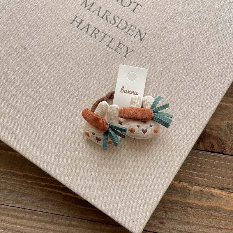 Korean Girls Hairband Cute Cartoon Bunny Elastic Hair Bands for Baby Autumn Winter Exquisite Girl Hair Tie Kids Head Accessories