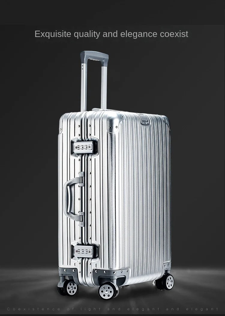 High Quality 100% Aluminum-magnesium alloy material 20/24/26/29 size travel Luggage Spinner brand Travel Suitcase