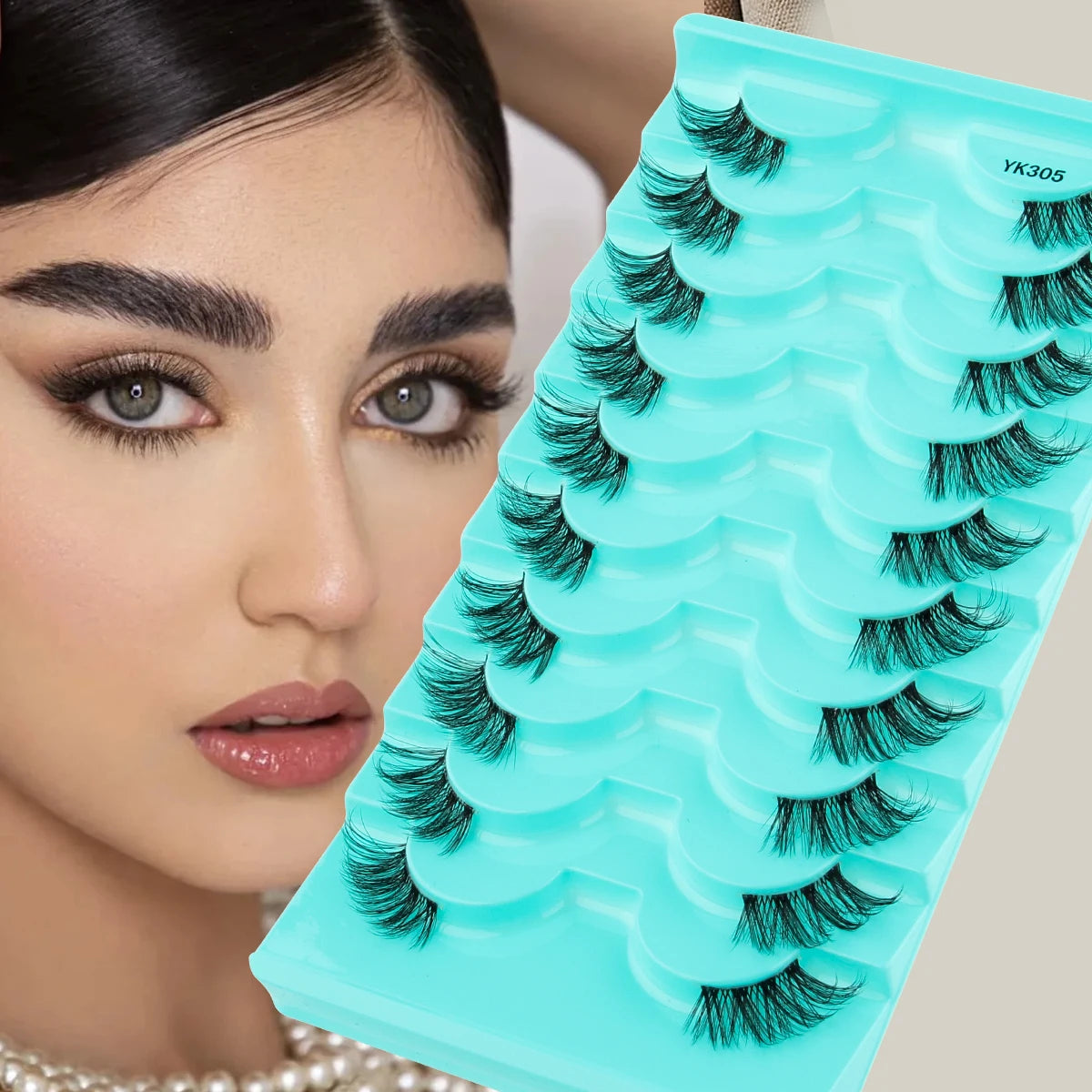 YSDO Fox Eye lashes 3/10 Pairs Lashes 3D Mink Natural Lashes Soft Cat Eye Lashes Extension Fluffy Lashes Makeup Half Eyelashes