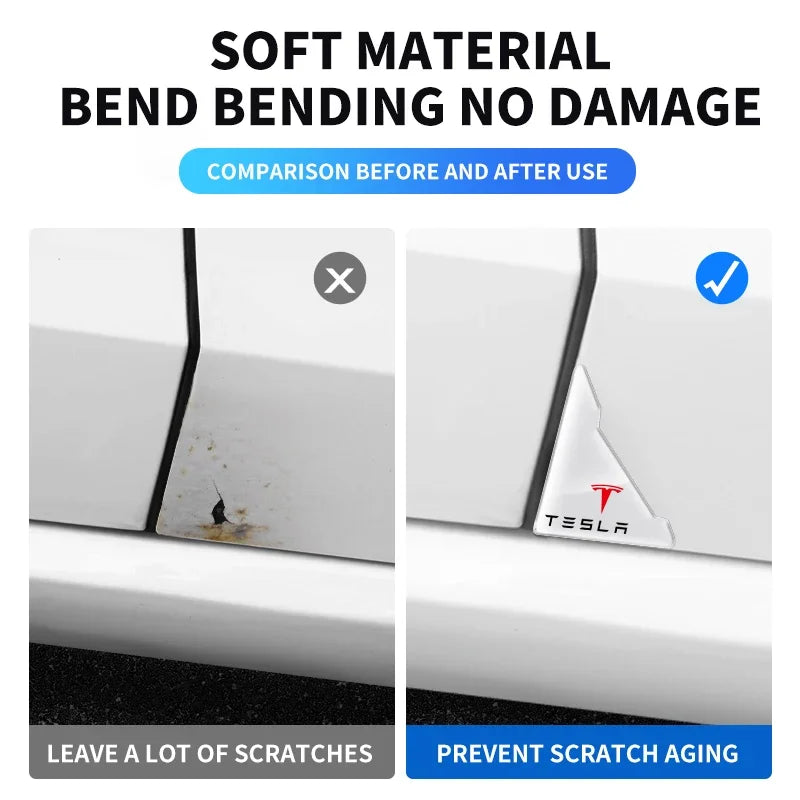 2Pcs Transparent Car Door Corner Cover Protector Stickers for Tesla Model S 3 X Y Smart Fortwo Forfour 453 451 450 Accessories