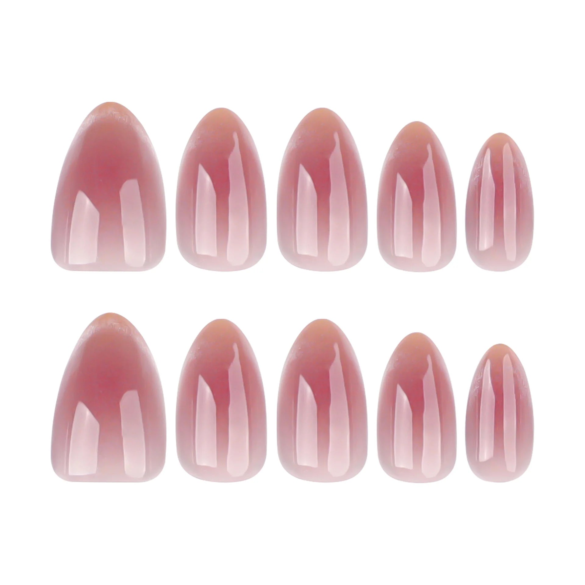 24pcs Blush Cat's Eye Press On Nails Flash Gold Powder French Style Short Almond False Nails Sweet Korean Summer Fake Nail Tips
