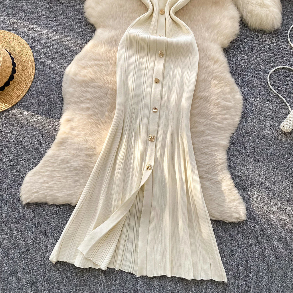 YuooMuoo Brand Fashion Luxury Single-breasted Maxi  Dress Women Sleeveless Wrap Hip Bodycon Summer Dress Elegant Party Vestidos