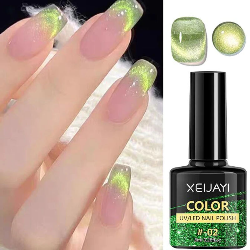 XEIJAYI Pink Cat Eye Gel Nail Polish Ceramic Magnetic Gel UV Semi-permanent Enamels Varnish Nail Supplies For Professionals Gel