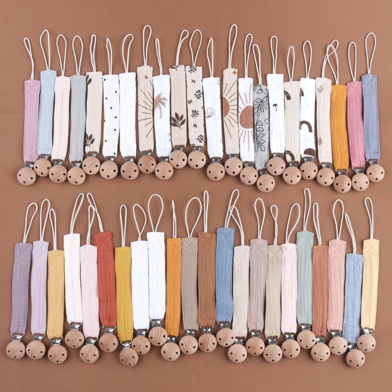 N80C Cotton Cloth Pacifier Clip Baby Teether Toy Hanging Rope Chain Soother Newborn Essential Nursing Product