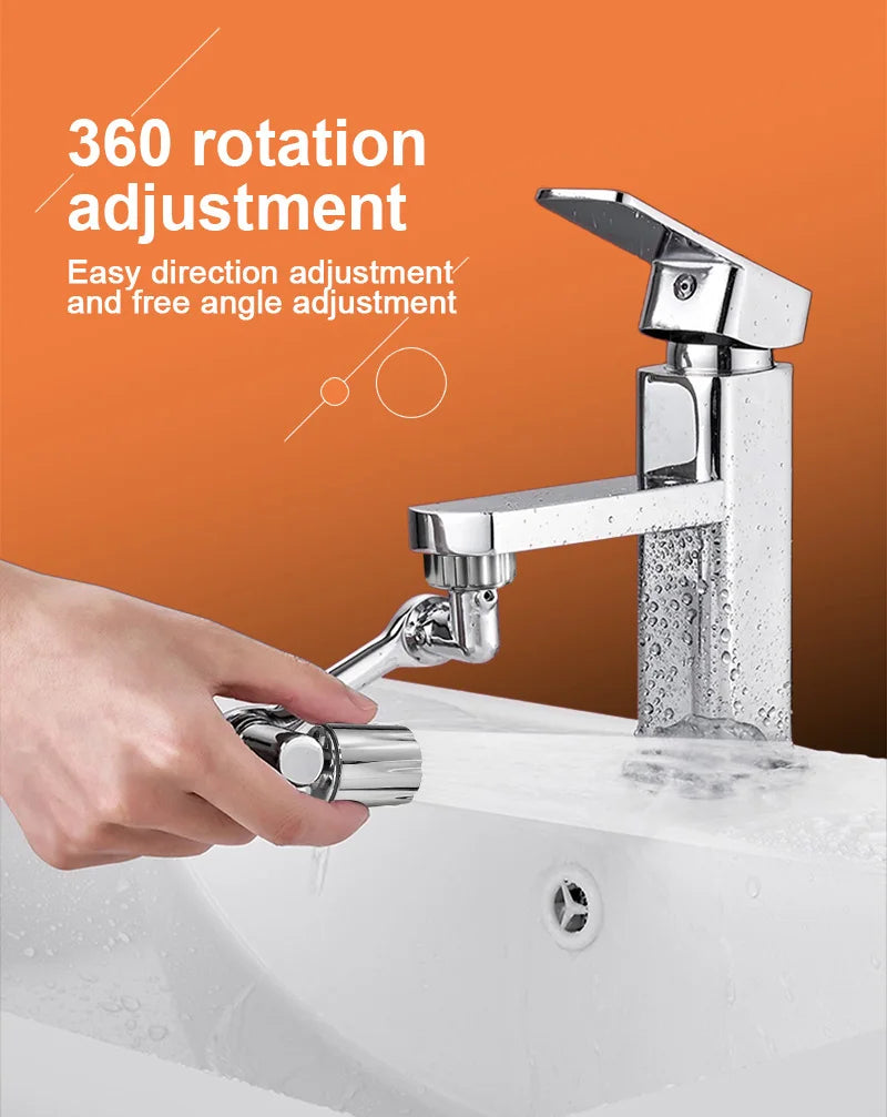 Stainless steel Faucet Extender 1080 °Swivel Water Tap Nozzle Faucet Sprayer Universal Bathroom Mixer Aerator 2 Spray Modes
