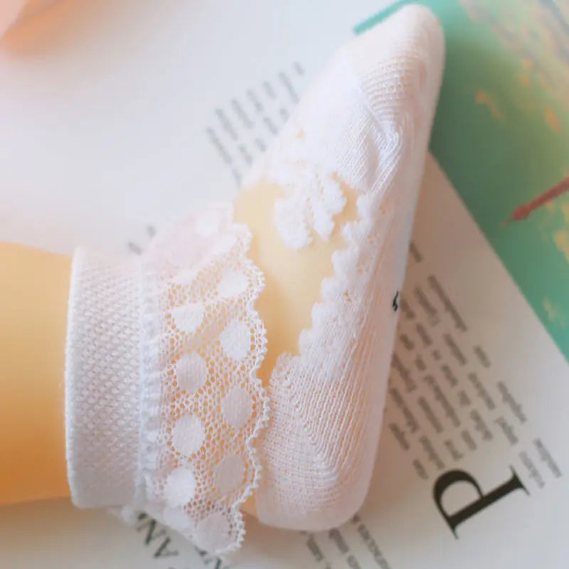 Baby Girls Kids Socks Summer Lace Ruffle Princess Children Ankle Short Breathable Cotton Toddler Dance Thin Sock