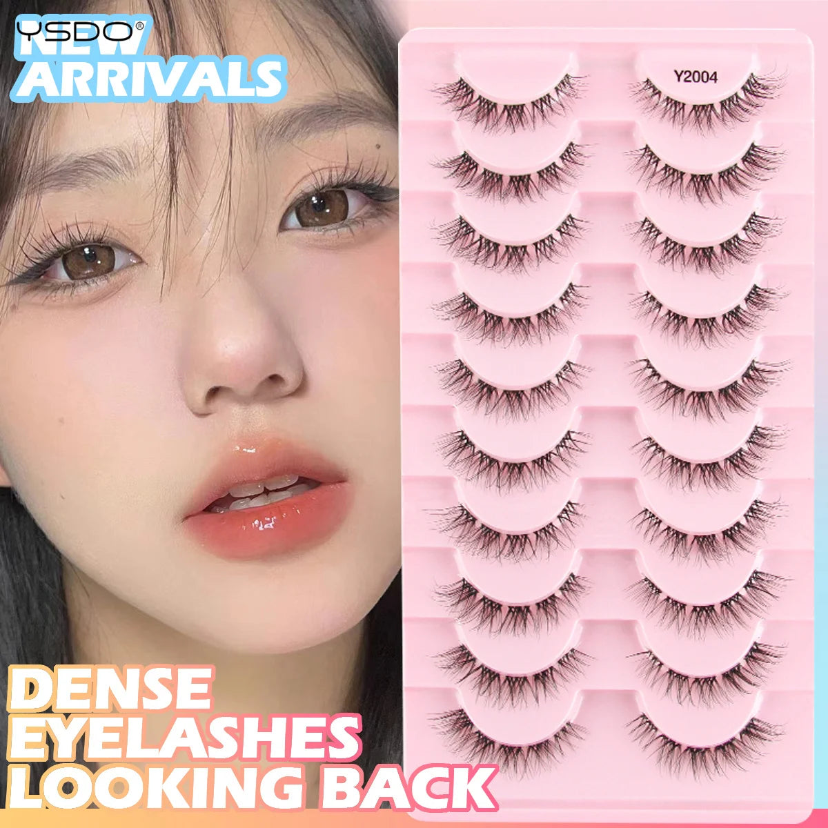 YSDO Fox Eye lashes 3/10 Pairs Lashes 3D Mink Natural Lashes Soft Cat Eye Lashes Extension Fluffy Lashes Makeup Half Eyelashes