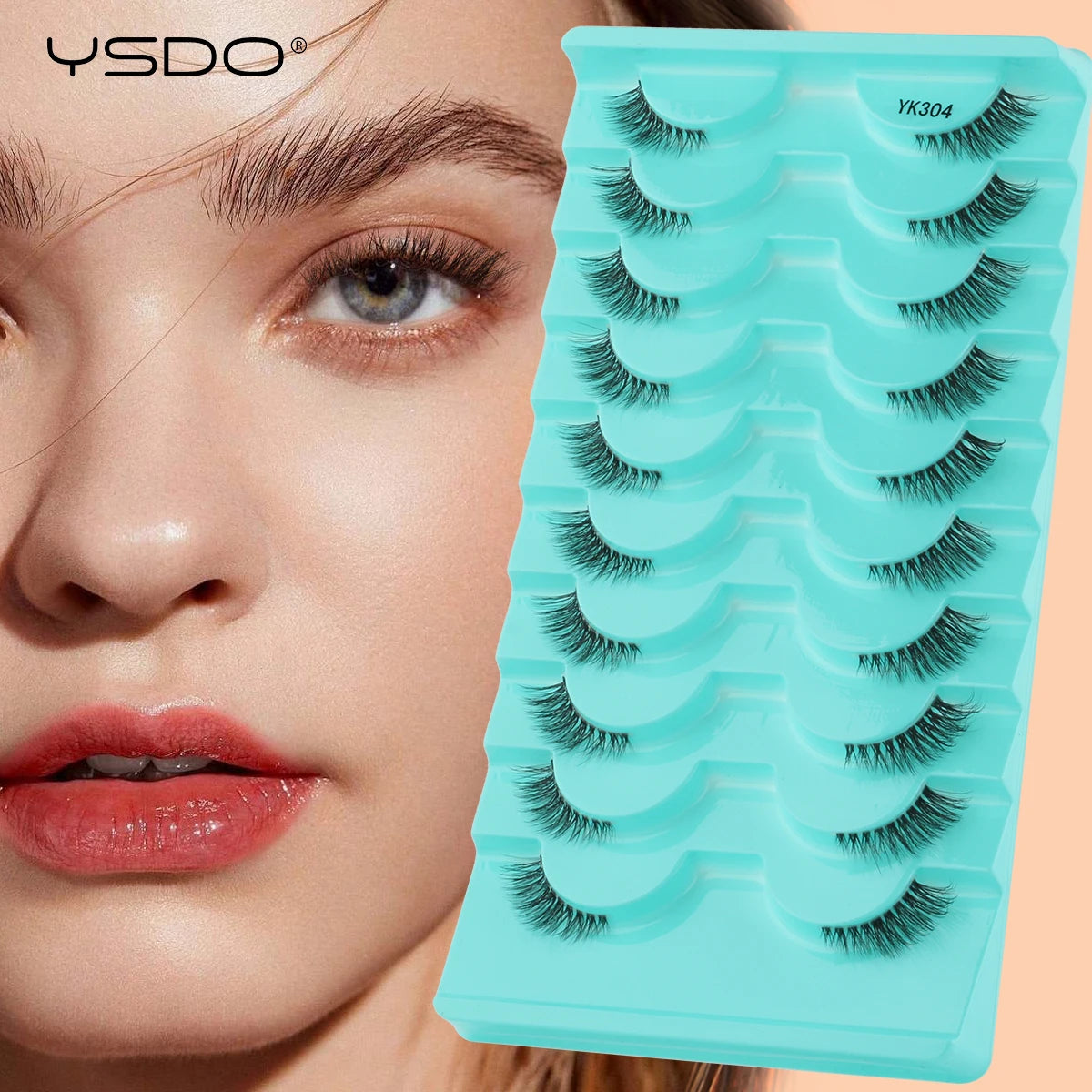 YSDO Fox Eye lashes 3/10 Pairs Lashes 3D Mink Natural Lashes Soft Cat Eye Lashes Extension Fluffy Lashes Makeup Half Eyelashes