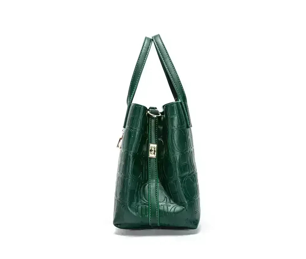 Embossed Ladies Crossbody Bag Letter Printing Design Ladies Handbag Large Capacity Tote Bag Elegant Temperament Ladies Should