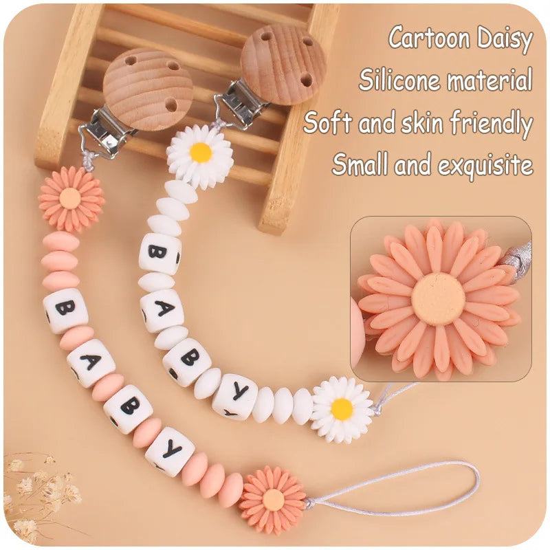 New Custom Pacifier Clips Nipple Dummy Holder Chain Holder Newborn Soother Chains Infant Feeding Soother Teething Toy Chew Gifts