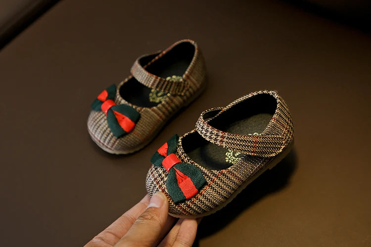 NEW Classic Winter Princess Shoes Baby Soft-solar Toddler Shoes Girl Children Plate Cloth Single Shoes 0-3 Years Old Bow Sandals