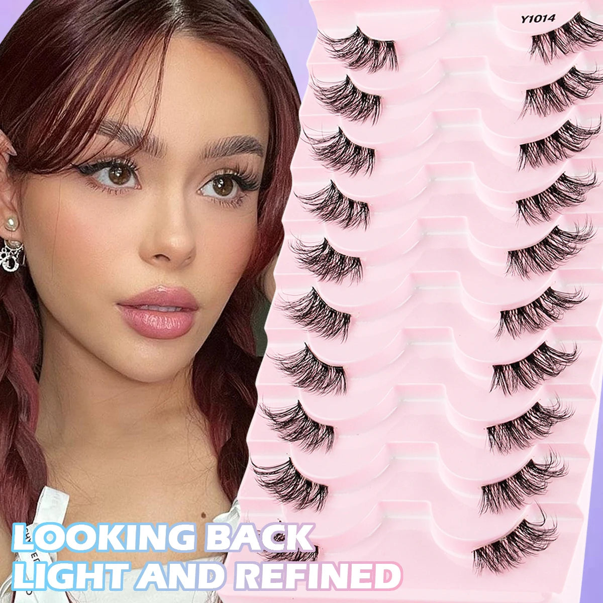 YSDO Fox Eye lashes 3/10 Pairs Lashes 3D Mink Natural Lashes Soft Cat Eye Lashes Extension Fluffy Lashes Makeup Half Eyelashes