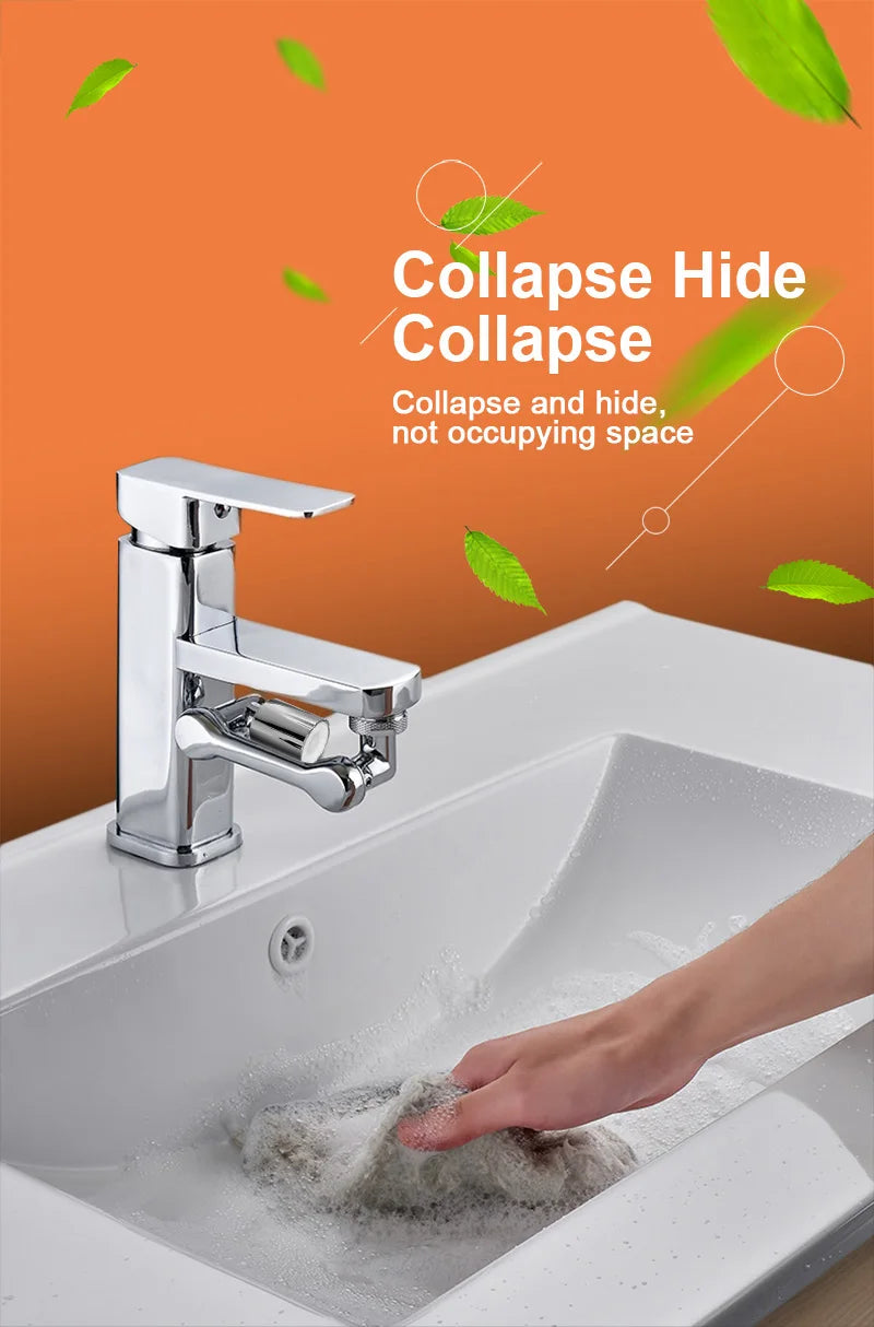 Stainless steel Faucet Extender 1080 °Swivel Water Tap Nozzle Faucet Sprayer Universal Bathroom Mixer Aerator 2 Spray Modes