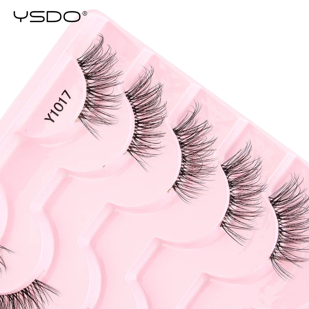 YSDO Fox Eye lashes 3/10 Pairs Lashes 3D Mink Natural Lashes Soft Cat Eye Lashes Extension Fluffy Lashes Makeup Half Eyelashes