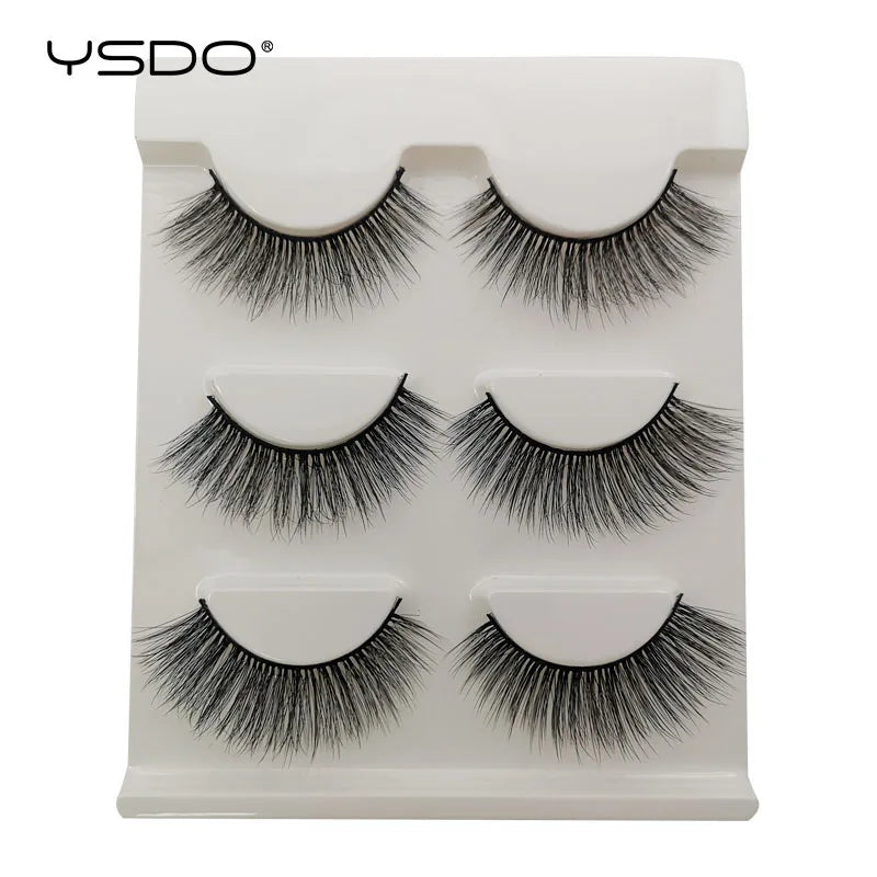 YSDO Fox Eye lashes 3/10 Pairs Lashes 3D Mink Natural Lashes Soft Cat Eye Lashes Extension Fluffy Lashes Makeup Half Eyelashes