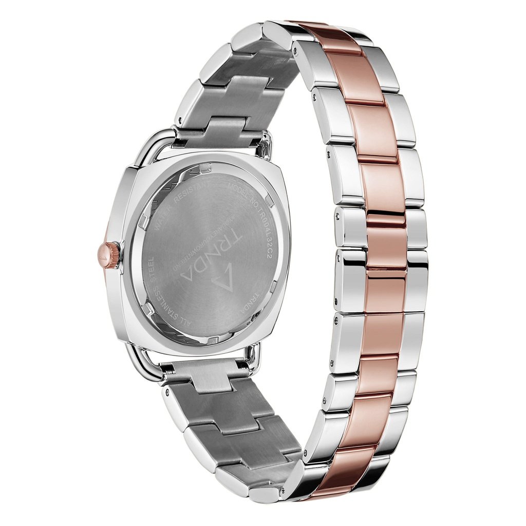 Trnda Women's Stainless Steel Watch, Silver-Rose Gold | Tr35s-3
