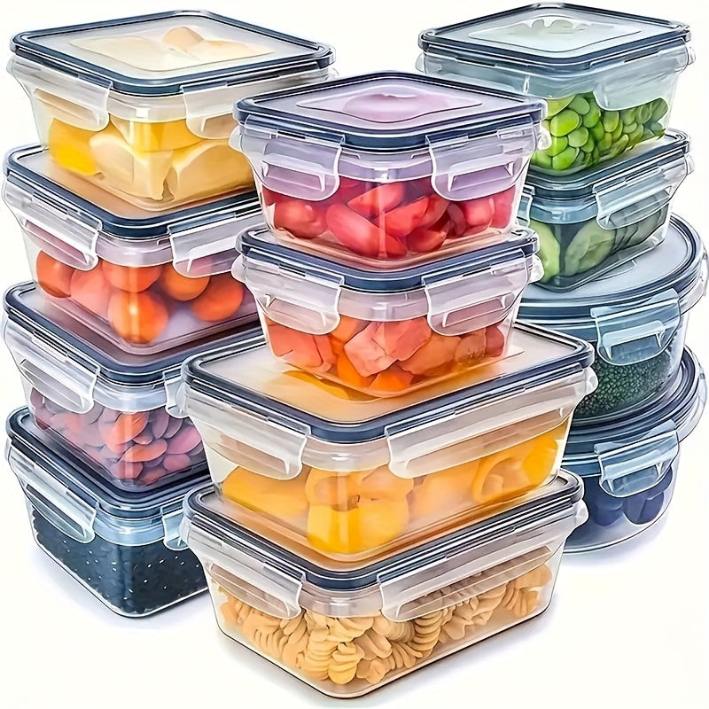 12/24pcs BPA-Free Meal Prep Containers with Airtight Lids - Leak-Proof, Microwave & Dishwasher Safe Stackable Square Food Storage Containers for Snacks, Fruits, Vegetables - Ideal for Office, School, Picnics, Road Trips, Meal